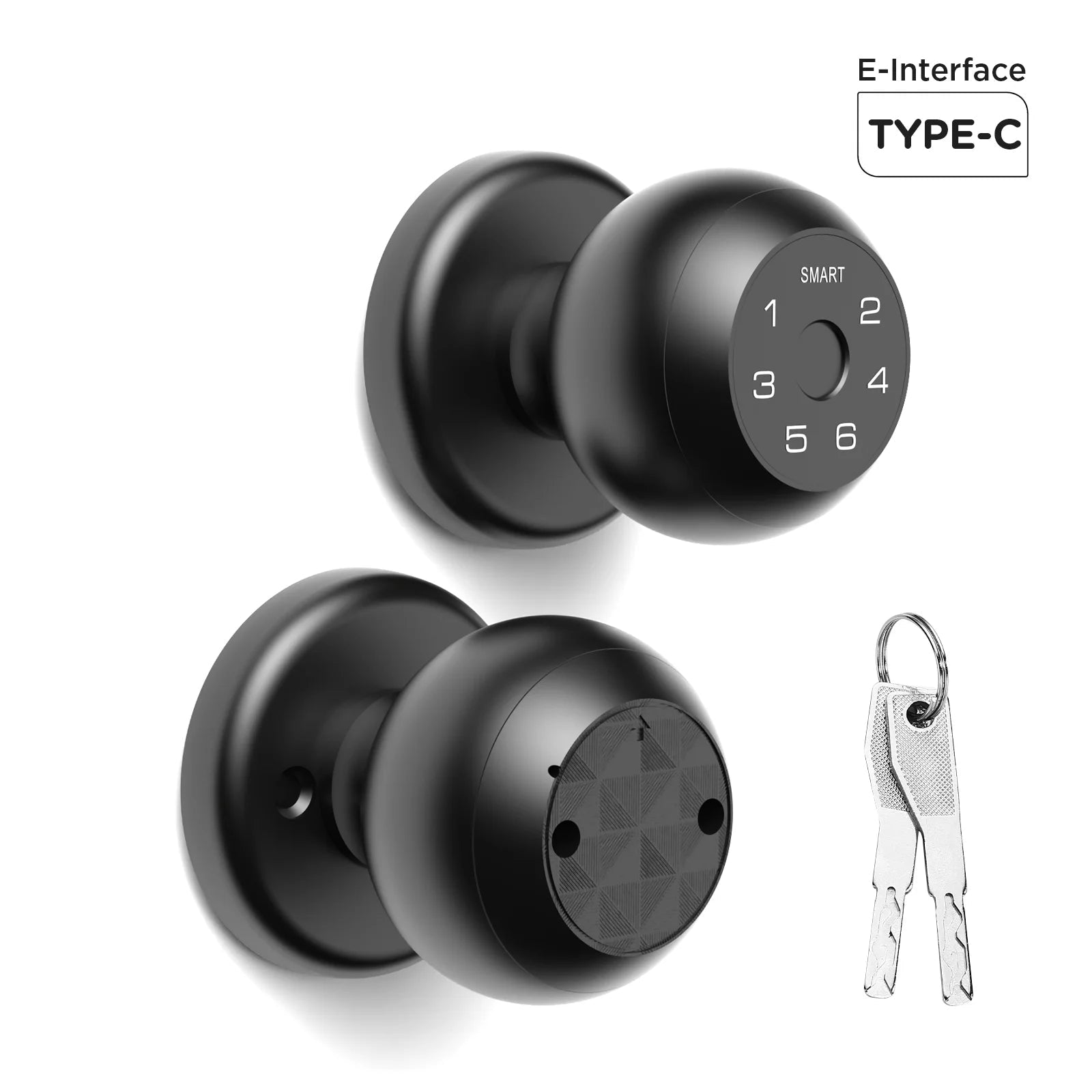 قفل ذكي على شكل كرة قفل باب ببصمة الإصبع - جنتي