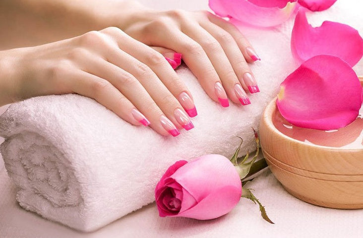 Nail art finished French long fake nail patch