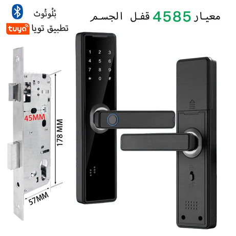 قفل باب ذكي متوافق مع تقنية البلوتوث وبصمة الإصبع البيومترية وفتح عن بعد