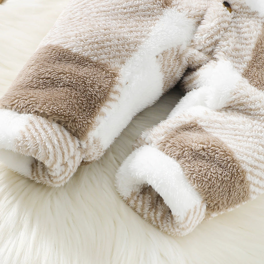 رومبير شتوي قطيفة منقوش للأطفال