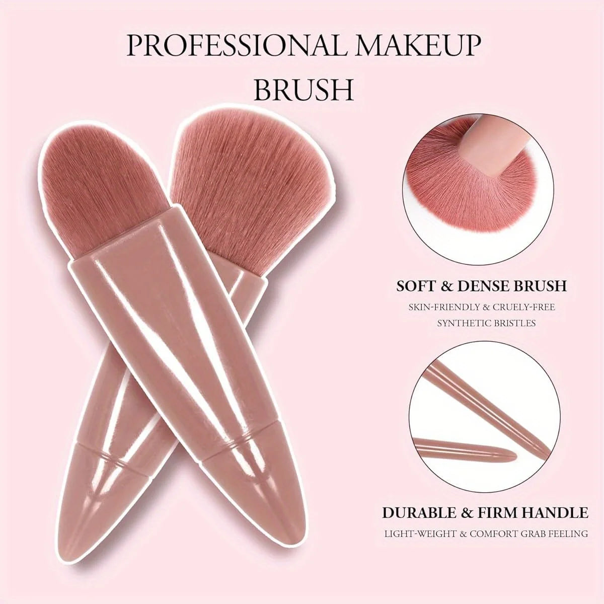 مجموعة فرش مكياج صغيرة احترافية مكونة من 5 قطع مع صندوق تخزين