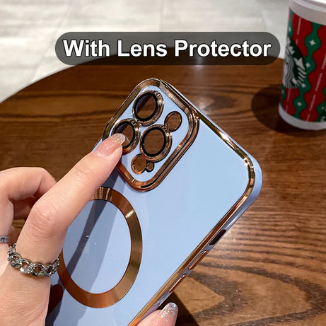 جراب هاتف ايفون فاخر غطاء سيليكون مغناطيسي ناعم - جنتي