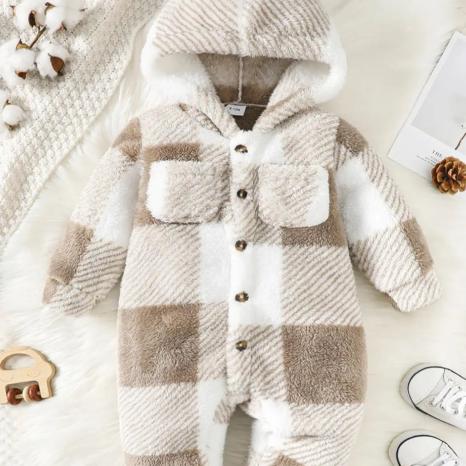 رومبير شتوي قطيفة منقوش للأطفال